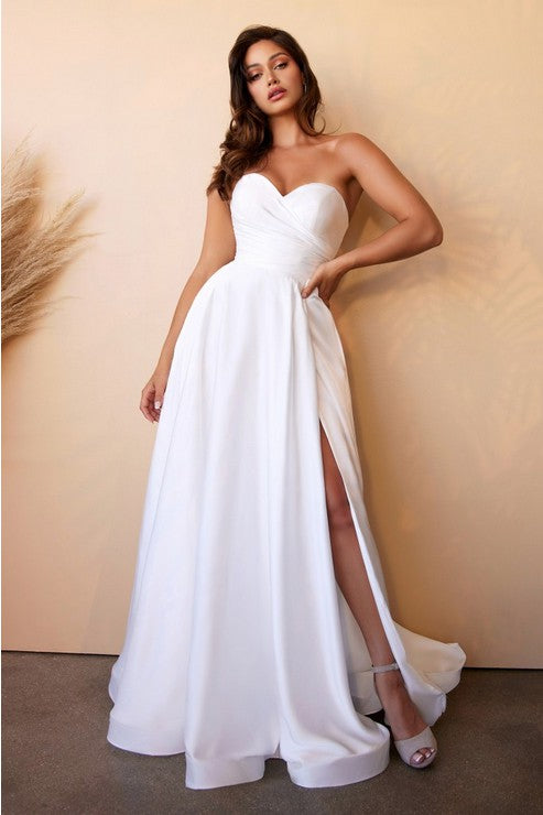 Vestido de novia de satin sin mangas - Kookay Vestidos