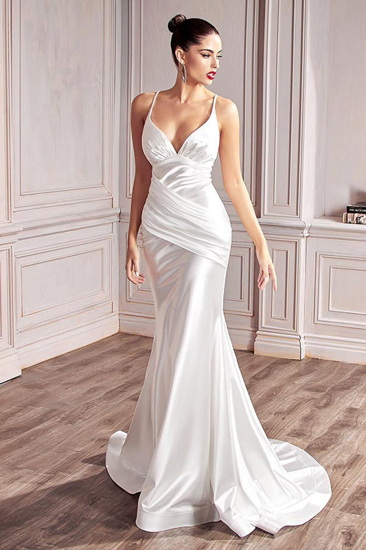 Vestido de Novia de satín elástico con espalda cruzada. - Kookay Vestidos